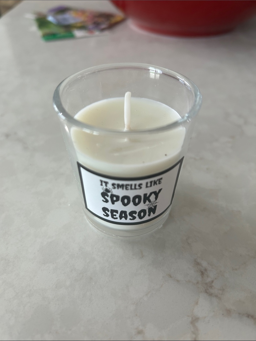 Spooky Season Scented Votive Candle - White
